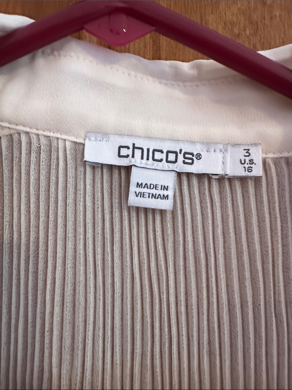 Chico's Cream Pleated Button-Front Shirt - Picture 2 of 3